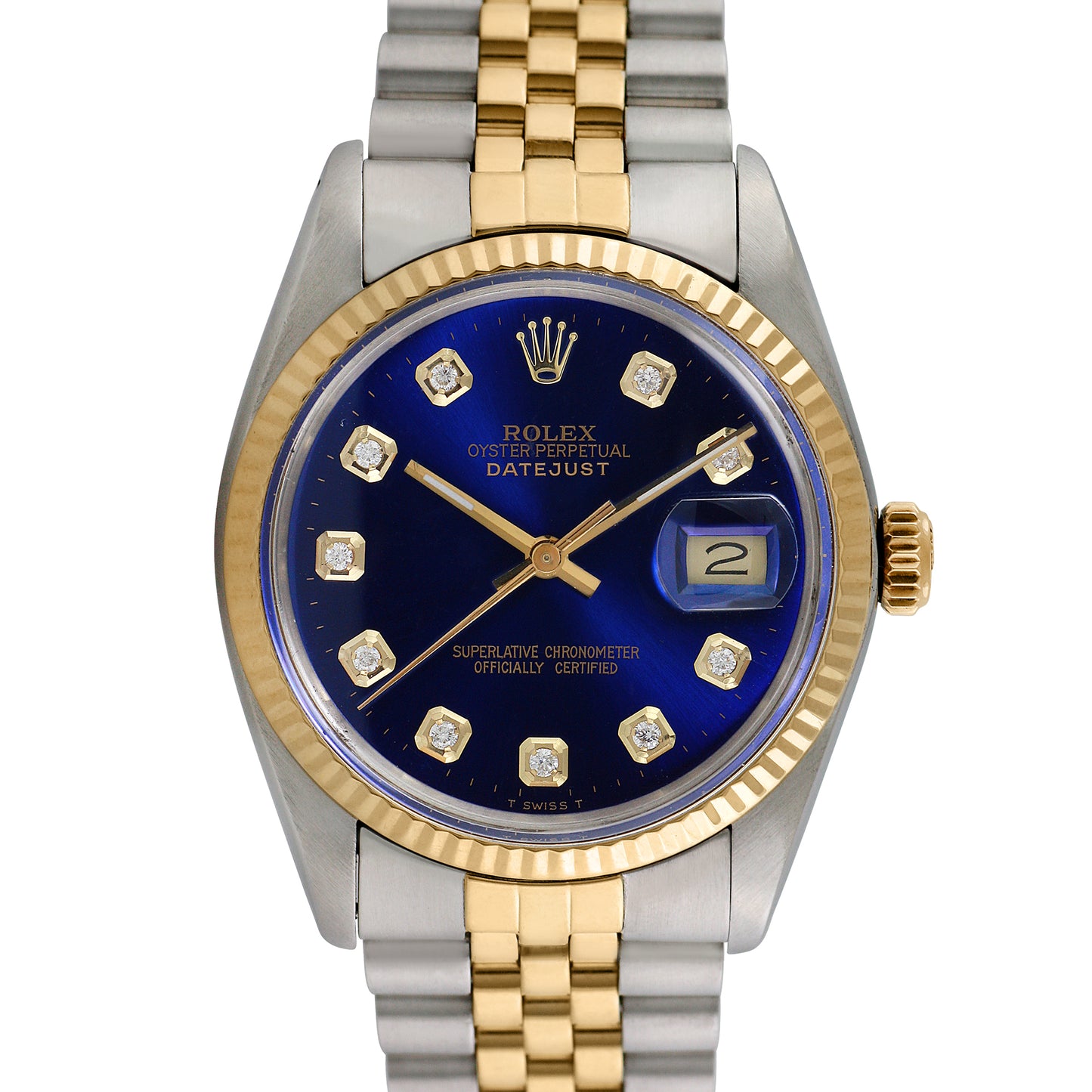 Rolex Men's Two-tone Datejust 36mm w Custom Diamonds