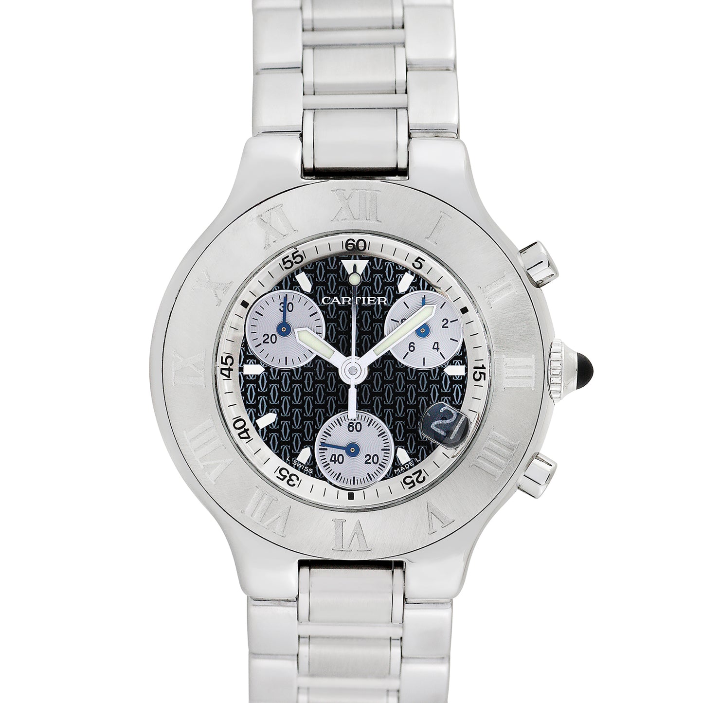 Cartier Mens 21 Chronoscaph 38mm