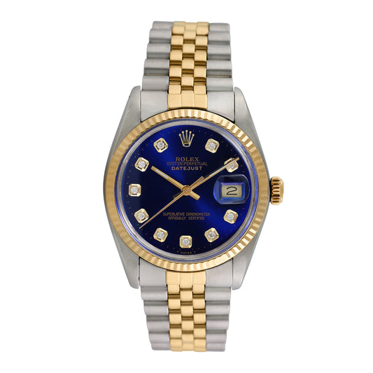 Rolex Men's Two-tone  Datejust  36mm w Custom Diamonds