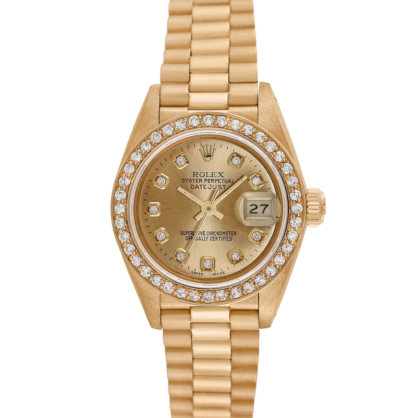 Rolex Womens 18K Yellow Gold President 26mm