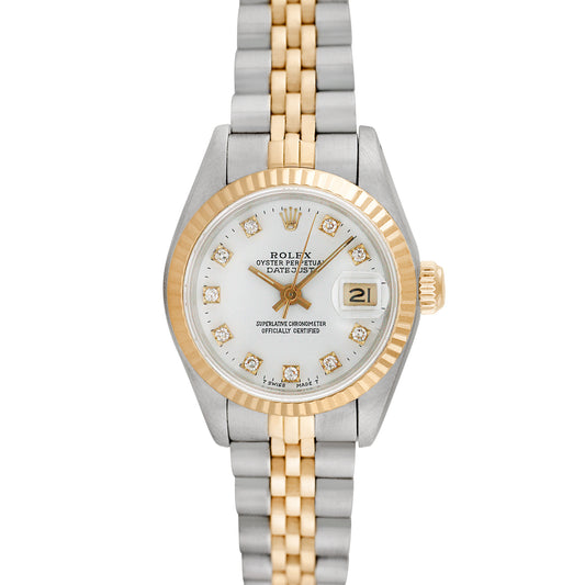 Rolex Womens Two-tone Datejust with Factory diamonds 26mm