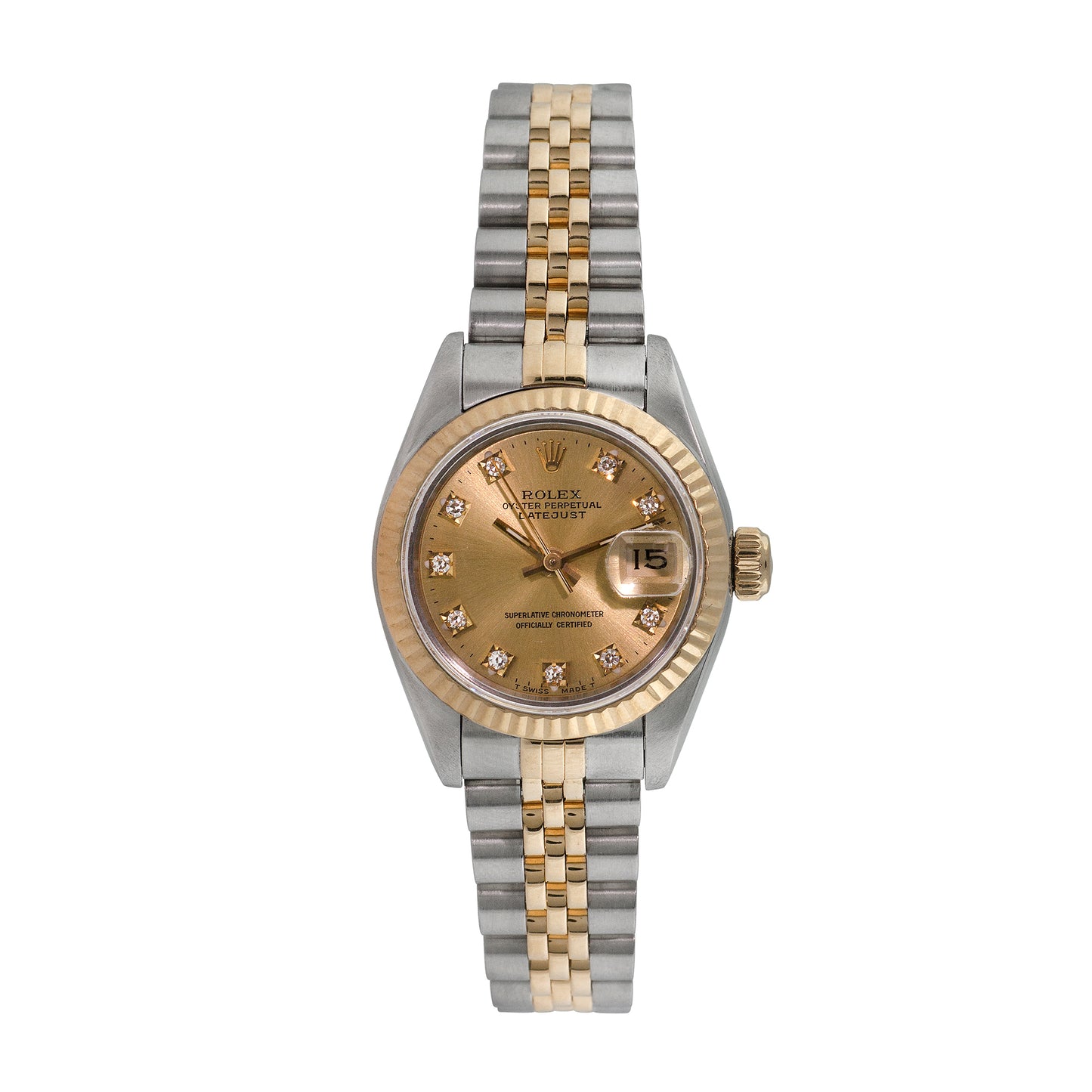 Rolex Womens Two-tone Datejust with Factory diamonds 26mm