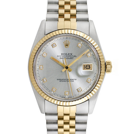 Rolex Men's Two-tone Datejust with Factory Diamonds 36mm
