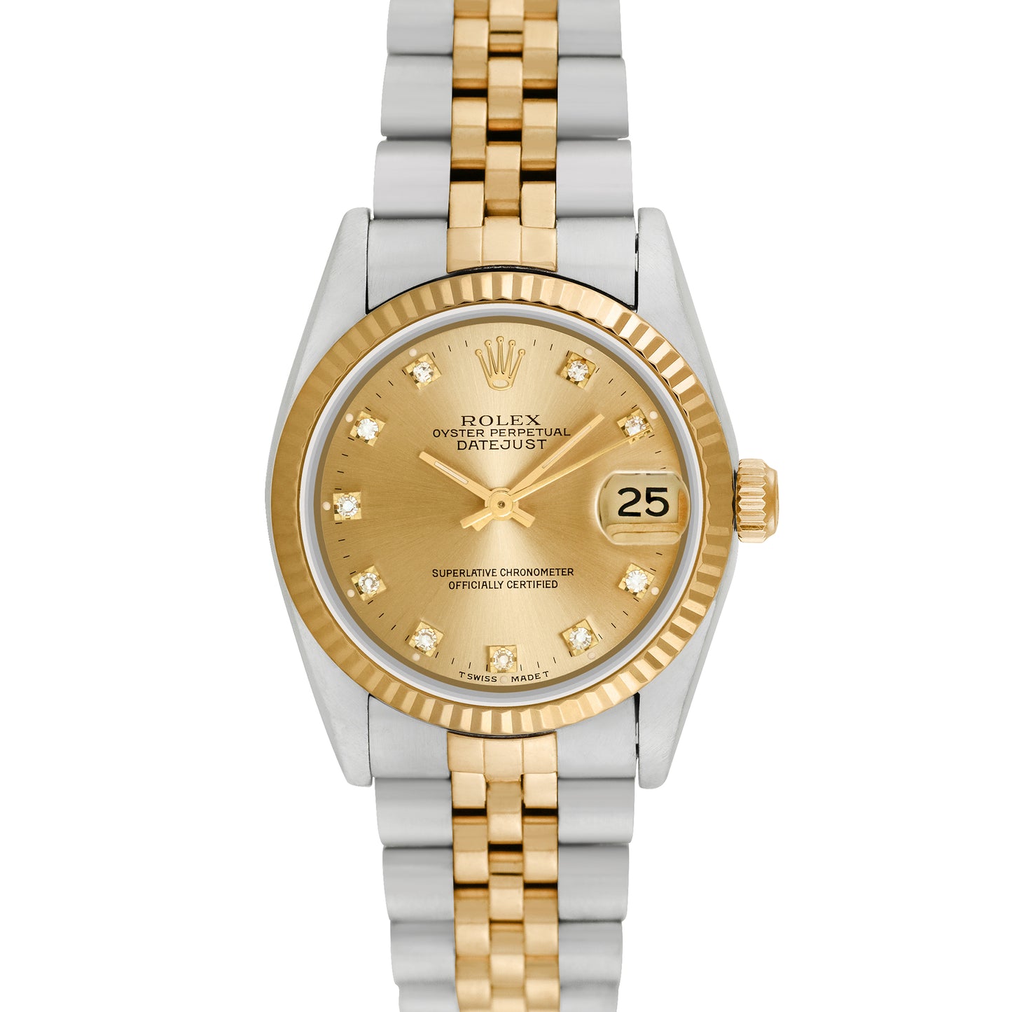 Rolex Midsize Two-tone Datejust with Factory Diamonds 31mm