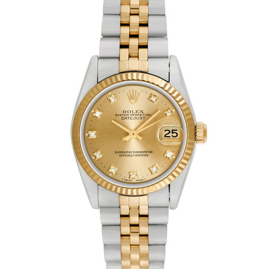Rolex Midsize Two-tone Datejust with Factory Diamonds 31mm