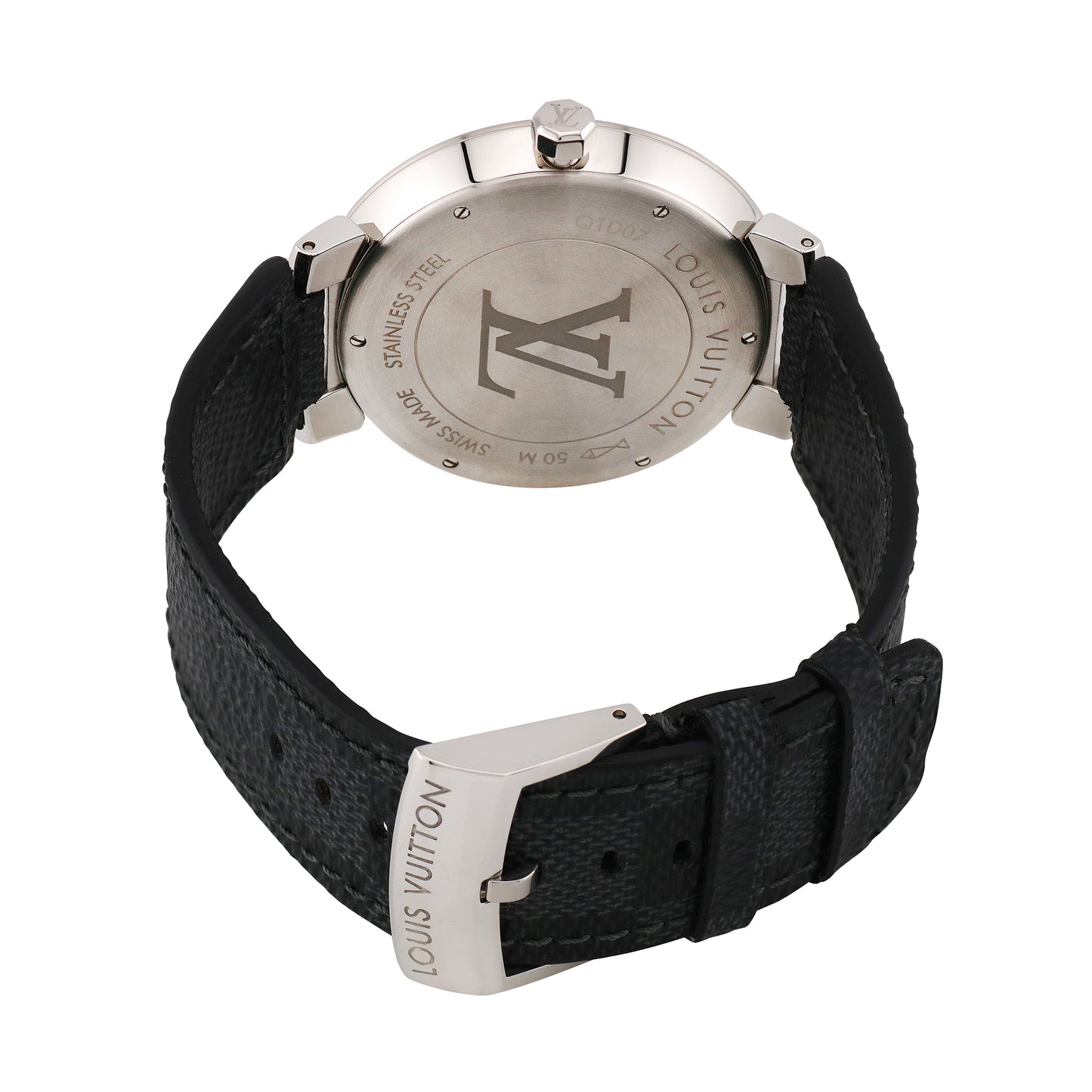 Louis Vuitton Mens Tambour Damier Graphite 39mm