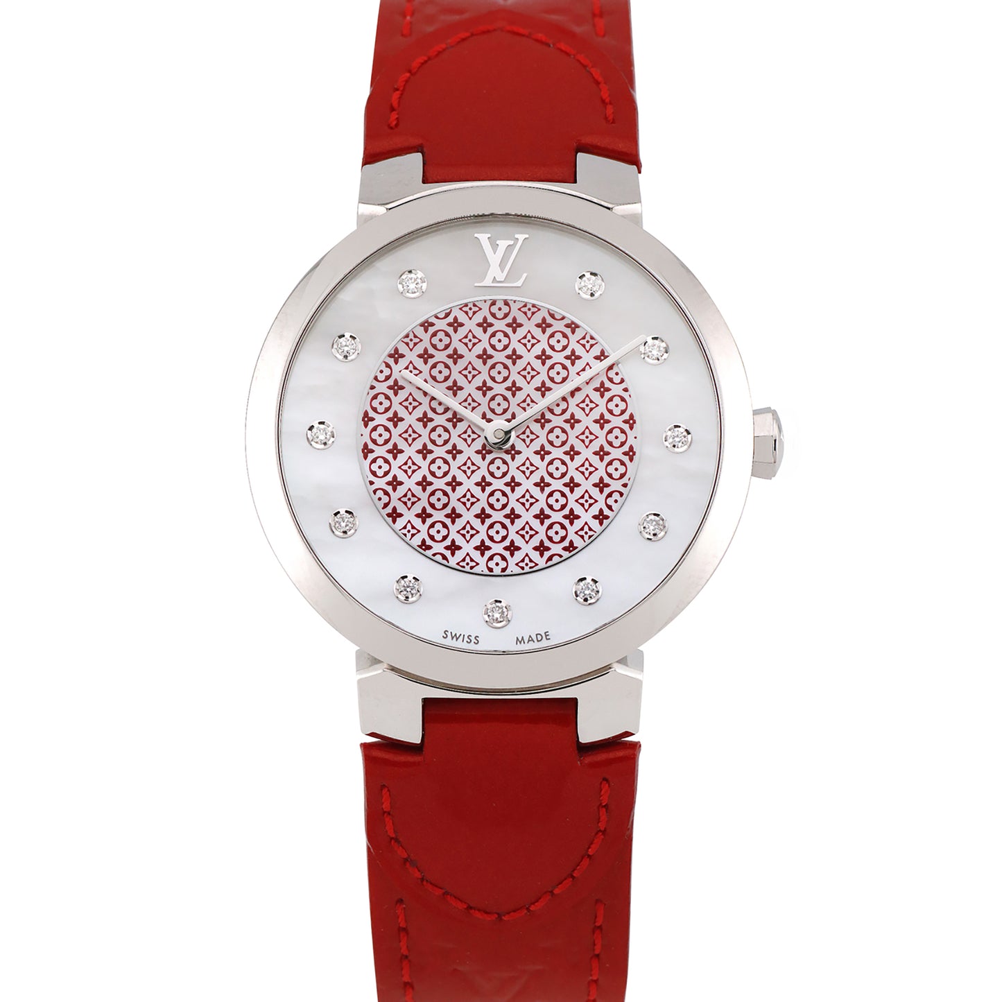 Louis Vuitton Womens Tambour Monogram 33mm