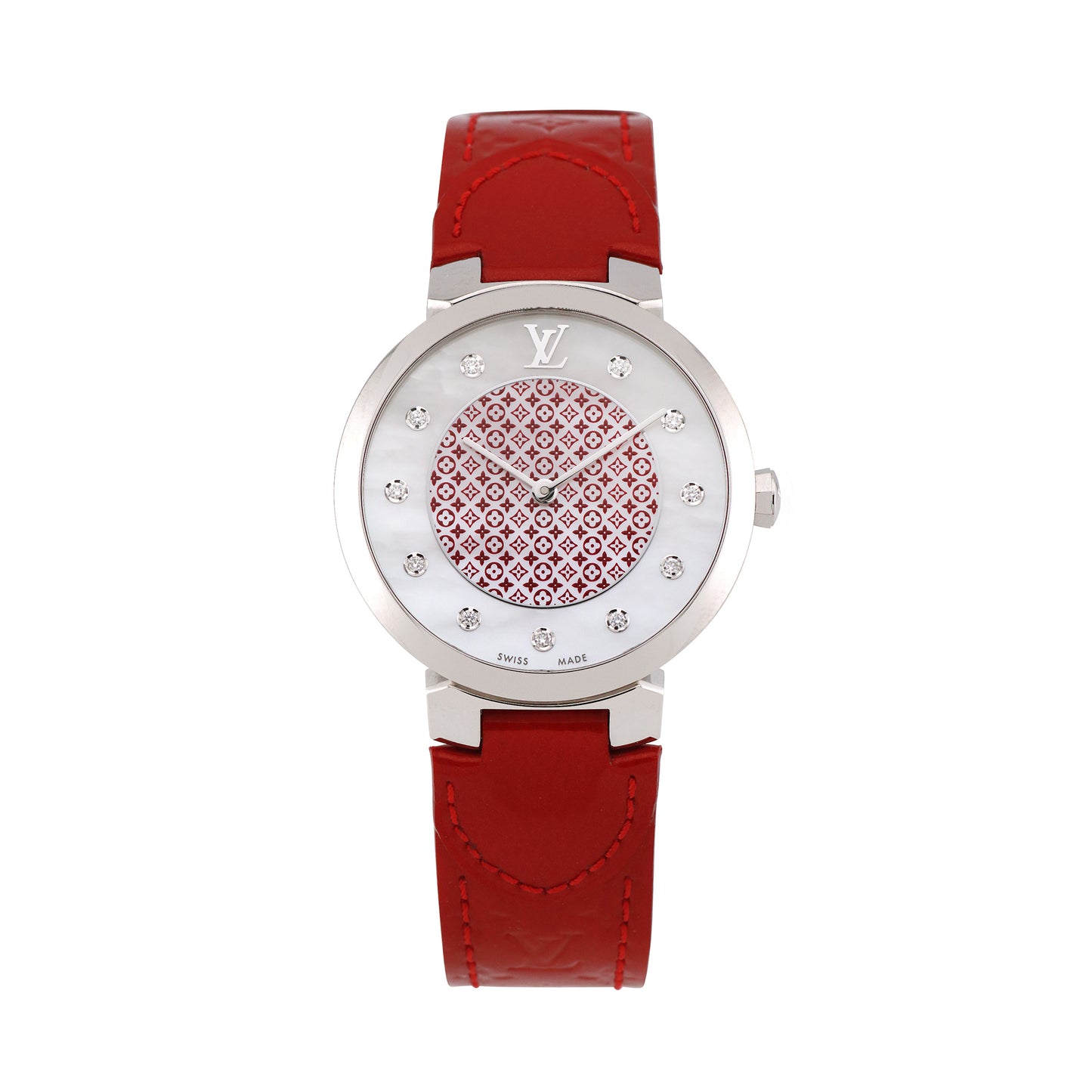 Louis Vuitton Womens Tambour Monogram 33mm